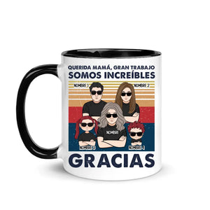 Taza Personalizada Para Mamá | Personalizado Regalo Para Madre | Querida mamá, gran trabajo somos increíbles Gracias