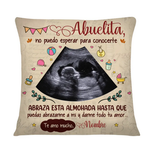 Cojines Personalizados Para Abuela | Personalizado Regalo Para Abuela | Abuelita, No Puedo Esperar para Conocerte