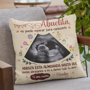 Cojines Personalizados Para Abuela | Personalizado Regalo Para Abuela | Abuelita, No Puedo Esperar para Conocerte