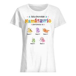 Personnalisez des T-shirts pour maman | Cadeau personnalisé pour maman | Cet incroyable Mamasaurus appartient à