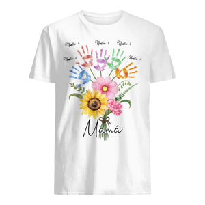 Personalizar Camisetas Para Mamá | Personalizado Regalo Para Mamá | Flor de la mano de mamá