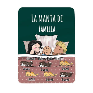 Personalizar Mantas Polar Familia Papá Mamá Bebé | Personalizado Regalos Para Amante De Los Animales | Familia La Manta De Tú Y Yo Perro Gato