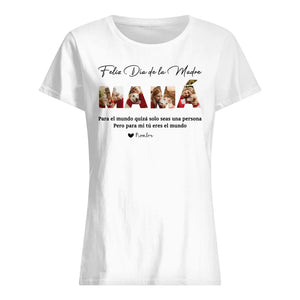 Personnalisez des T-shirts pour maman | Cadeau personnalisé pour la mère | Bonne fête des mères maman mais pour nous tu es le monde