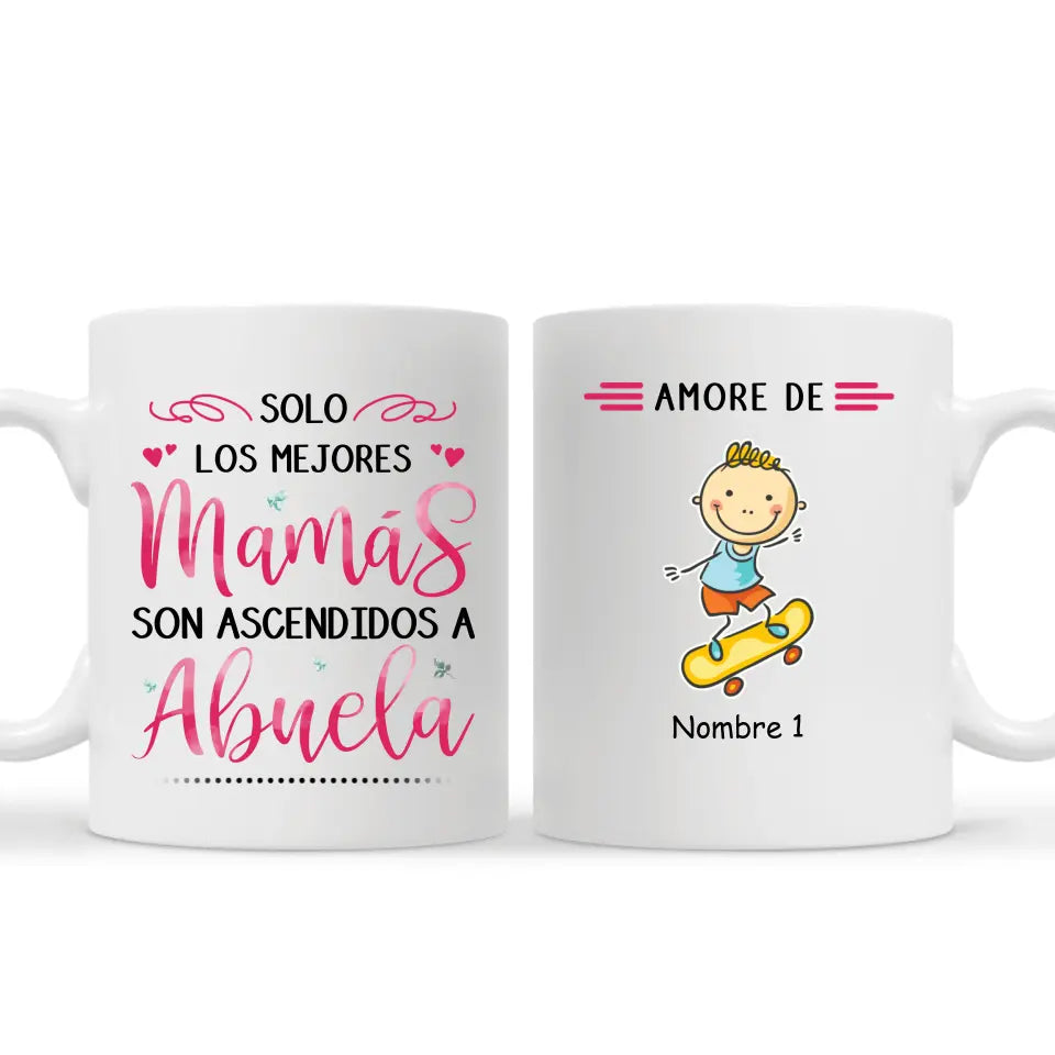 Tasse personnalisée pour grand-mère | Cadeaux personnalisés pour Nana | Seules les meilleures mamans sont promues grand-mère