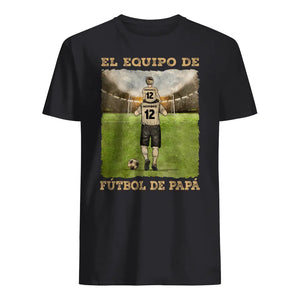 Personnalisez des T-shirts pour papa | Cadeau personnalisé pour le père | L'équipe de foot de papa 2 équipes