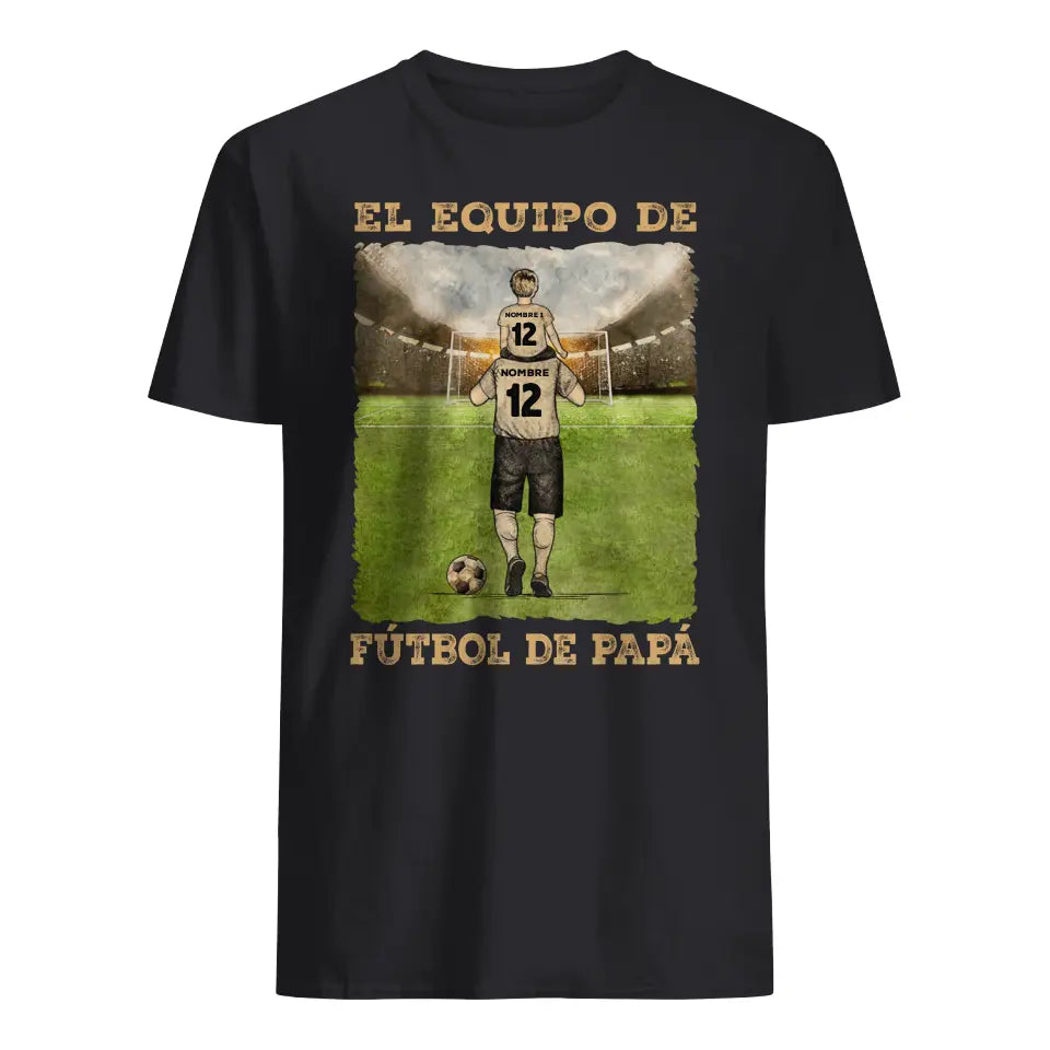 Personnalisez des T-shirts pour papa | Cadeau personnalisé pour le père | L'équipe de foot de papa 2 équipes