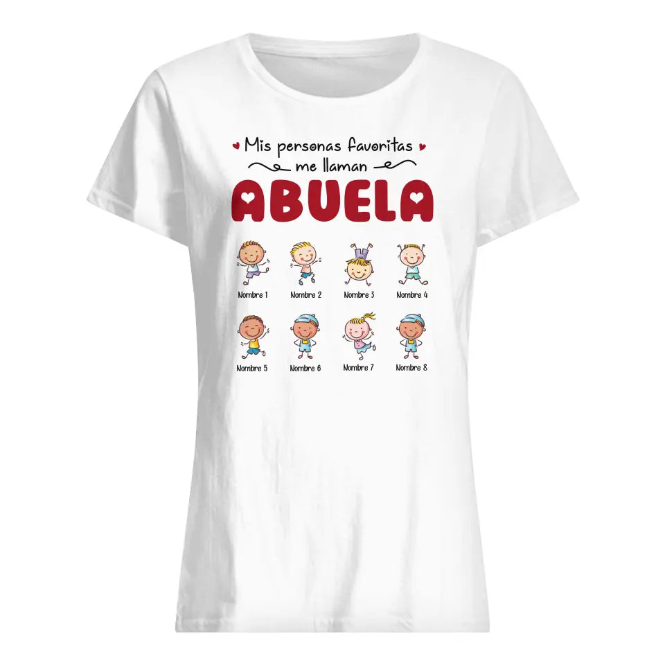 Personalizza magliette per la nonna | Regalo personalizzato per la nonna | Le mie persone preferite mi chiamano Abuela/Abuelita