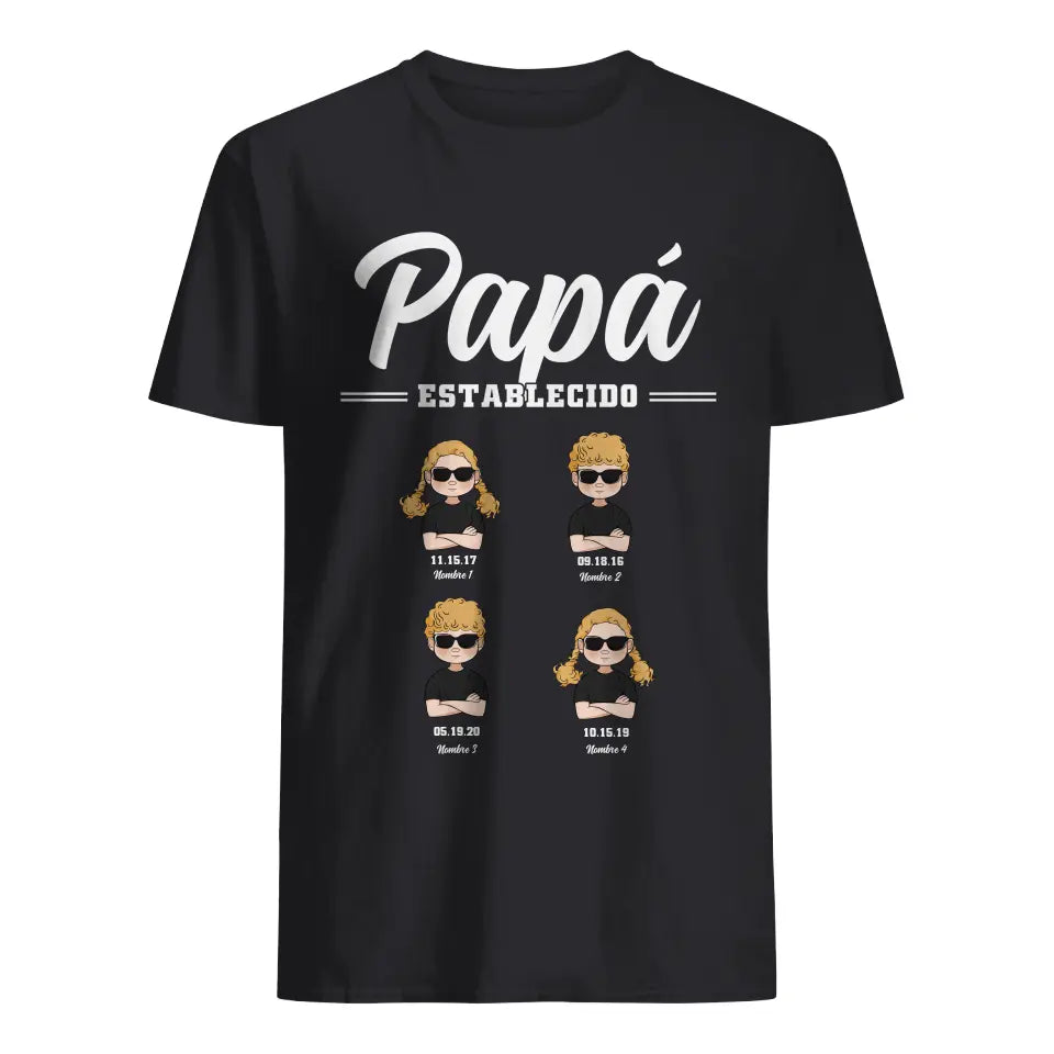 Personalizar Camisetas Para Papá | Regalo De Cumpleaños Para Padre | Papá establecido