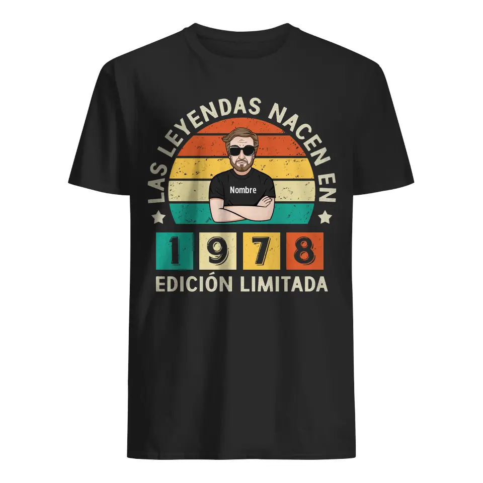 Personalizar Camisetas Para Papá | Regalo De Cumpleaños Para Padre | Las leyendas nacen en edición limitada