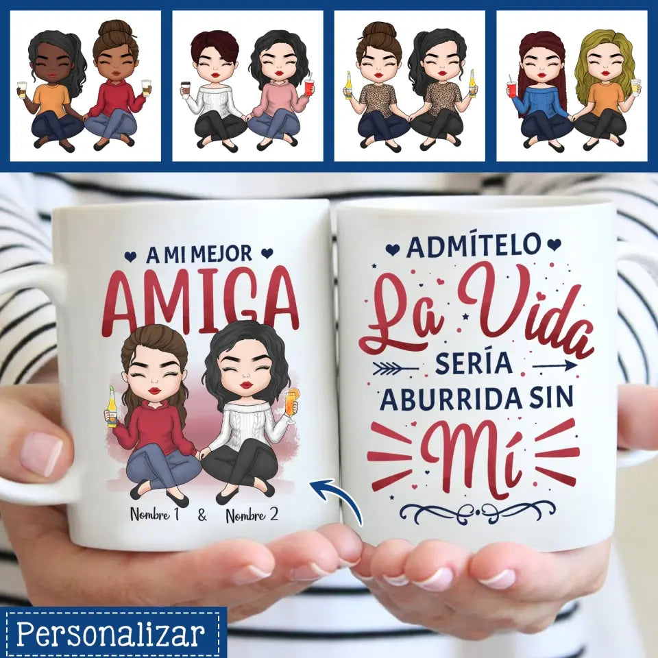 Taza Personalizada Para Mejor amiga | Personalizado Regalo Para Amiga | A Mi Mejor Amiga