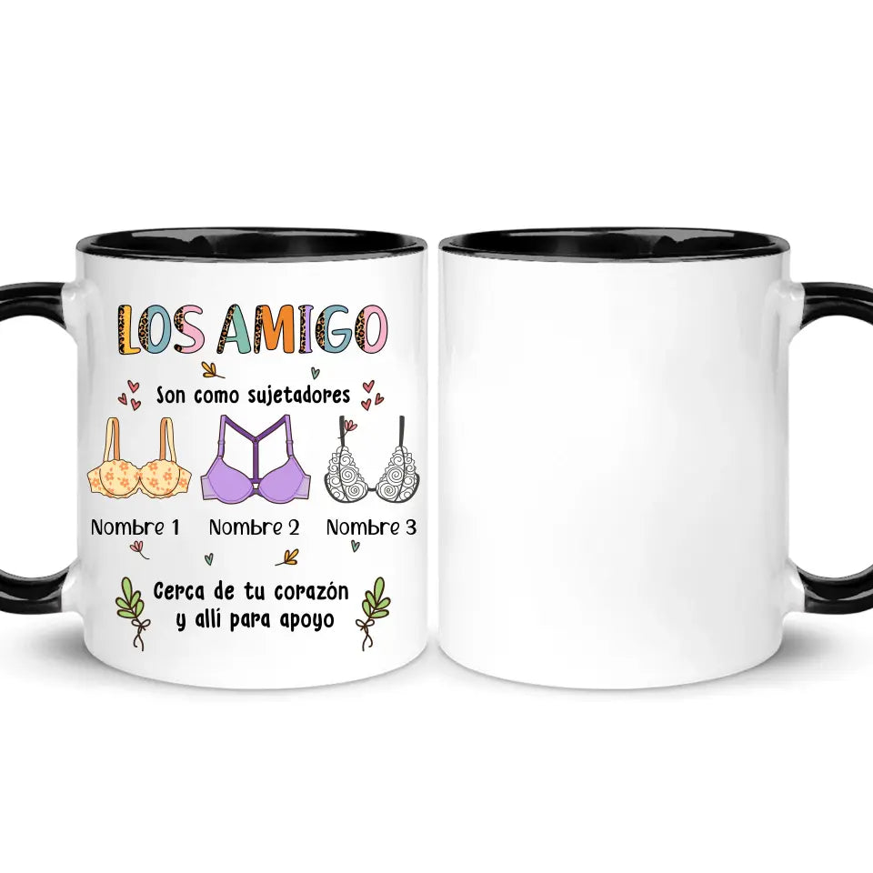 Taza Personalizada Para Mejor amiga | Personalizado Regalo Para Amiga | Los amigos son como sujetadores Cerca de tu corazón y allí para apoyo