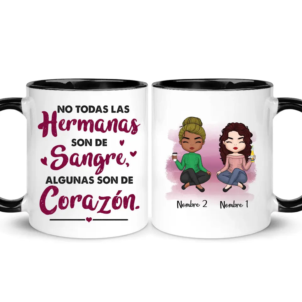 Taza Personalizada Para Mejor amiga | Personalizado Regalo Para Amiga | No todas las hermanas Son de Sangre, algunas son de corazón.