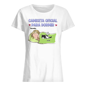 Magliette personalizzate per gli amanti dei cani e dei gatti | Regali personalizzati per gli amanti degli animali domestici | Maglietta ufficiale del sonno