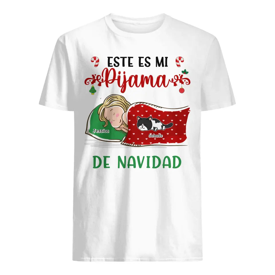 Personalizar Camisetas Para Los Amantes De Los Gatos Y Los Perros | Personalizado Regalos Para Los Amantes De Las Mascotas |Este Es Mi Pijama De Navidad