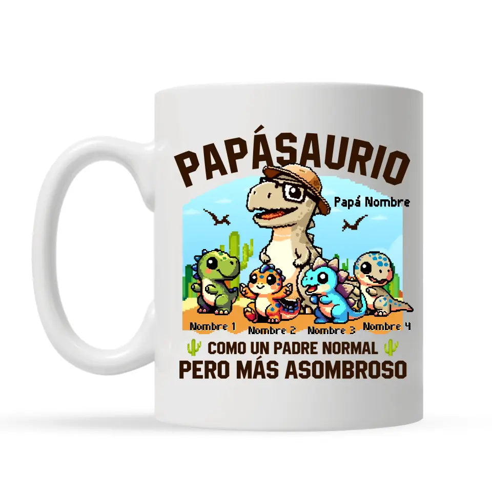 Tasse personnalisée pour Papasaurus | Cadeau personnalisé pour Papasaurus | Papasaurus en tant que père normal mais plus étonnant