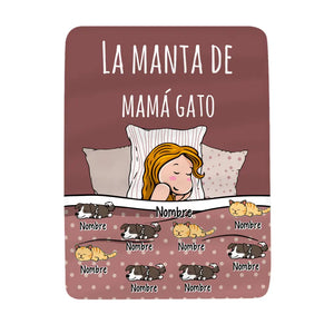 Personalizar Mantas Polar Para Amante De Los Perros Gatos | Personalizado Regalos Para Amante De Los Animales | Manta De Mamá Papá Gato