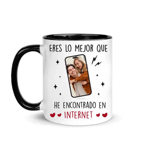 Tasse de couple personnalisée | Cadeau personnalisé pour couple | Tu es le meilleur que j'ai trouvé sur Internet