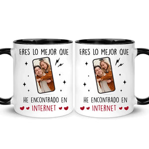 Tasse de couple personnalisée | Cadeau personnalisé pour couple | Tu es le meilleur que j'ai trouvé sur Internet