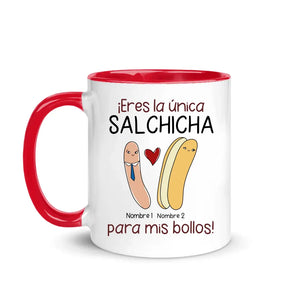 Taza Personalizada Para Pareja | Eres la única salchicha para mis bollos