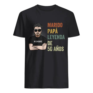 Personalizar Camisetas Para Papá | Regalo De Cumpleaños Para Padre | Mario Papá Leyenda de 50 años