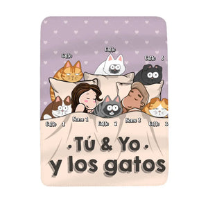 Coperta personalizzata per Coppia | Tú y Yo y los gatos