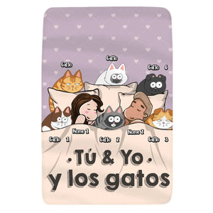 Coperta personalizzata per Coppia | Tú y Yo y los gatos