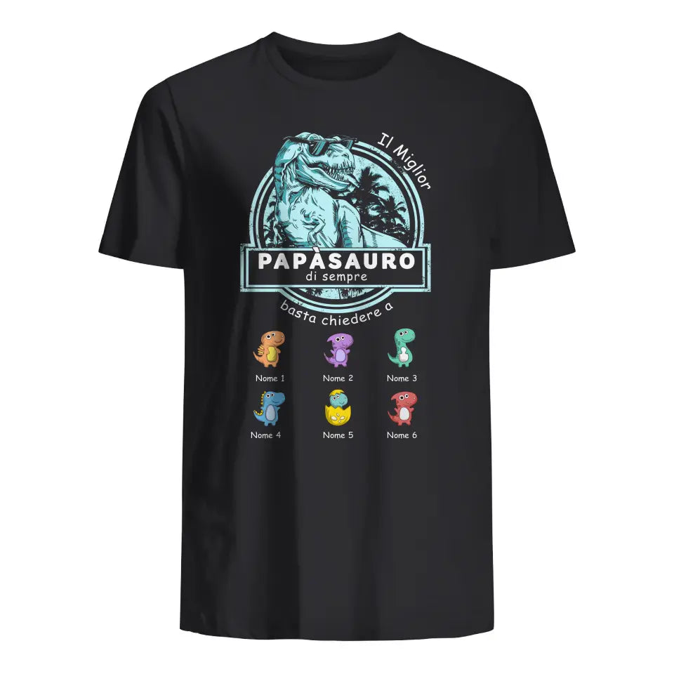 Maglietta personalizzata da papà | Papasaurus Miglior
