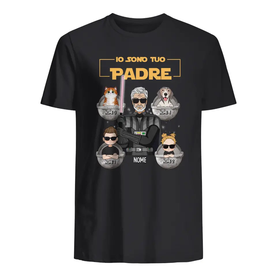 Maglietta personalizzata per Papà | Io sono tuo Padre figli ed animale domestico