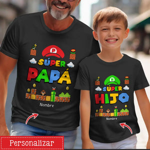 Personalizar Camiseta a juego Para Papá y niño | Super Papá y su hijo su hija