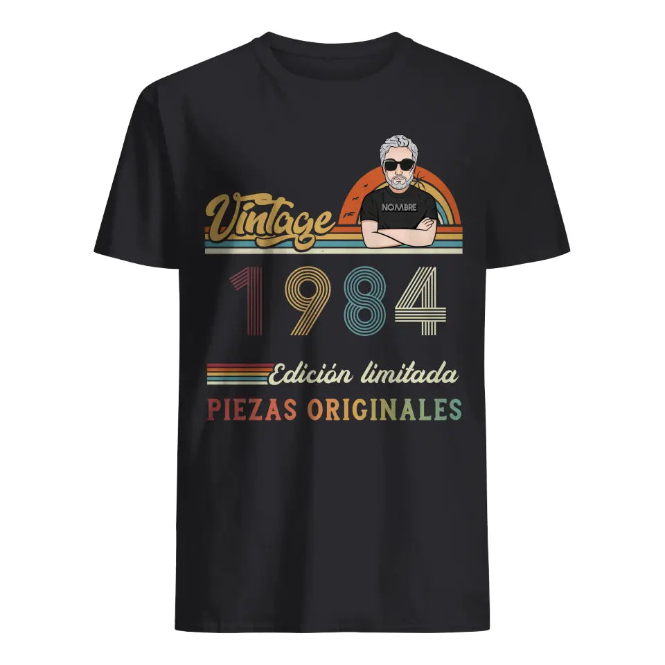 Personalizar Camisetas Para Papá | Regalo De Cumpleaños Para Padre | Vintage 1984 Edición limitada piezas originales
