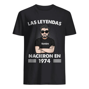 Personalizar Camisetas Para Papá | Regalo De Cumpleaños Para Padre | Las leyendas nacieron en año de nacimiento personalizado