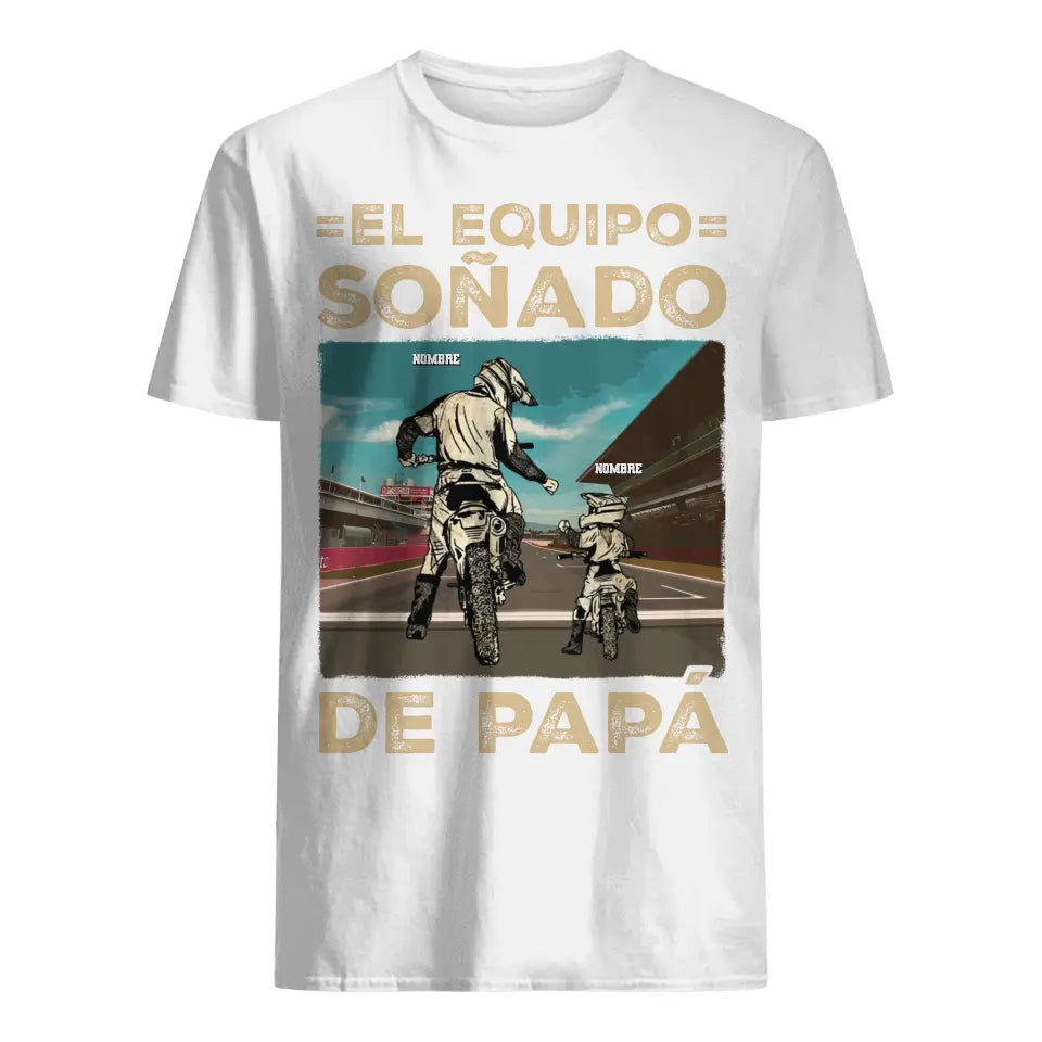 Personnalisez des T-shirts pour papa | Cadeaux personnalisés pour le père | L'équipement de rêve pour papa motocycliste