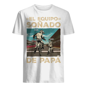 Personalizar Camisetas Para Papá | Personalizado Regalos Para Padre | El equipo soñado para papá motociclista