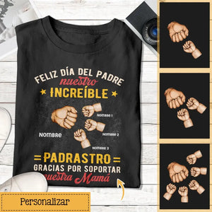 Personalizar Camisetas Para Bonus Papá | Feliz día del padre a mi increíble padrastro