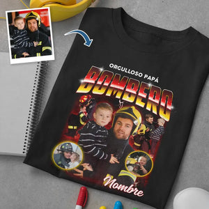 Personalizar Camisetas Para Papá | Orgulloso papá 
bombero bootleg