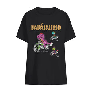 Personalizar Camisetas Para Papá o El Abuelo | Personalizado Regalos Para Padre o El Abuelo | Papásaurio motocicleta