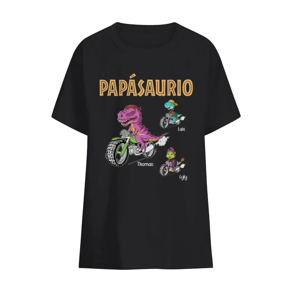 Personnalisez des T-shirts pour papa ou grand-père | Cadeaux personnalisés pour père ou grand-père | moto papasaure