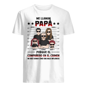 Personnalisez des T-shirts pour papa | Cadeau personnalisé pour papa | Ils m'appellent papa partenaire du crime