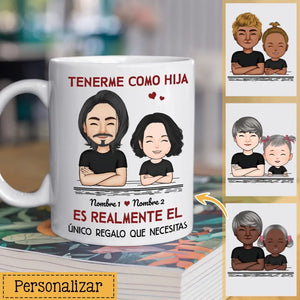 Taza Personalizada Para Papá | Tenerme como hija es realmente el único regalo que necesitas