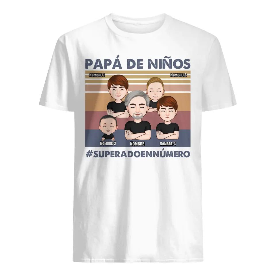 Personnalisez des T-shirts pour papa | Papa d'enfants
en infériorité numérique