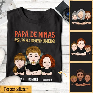 Personalizar Camisetas Para Papá | Papá de niñas
superado en número