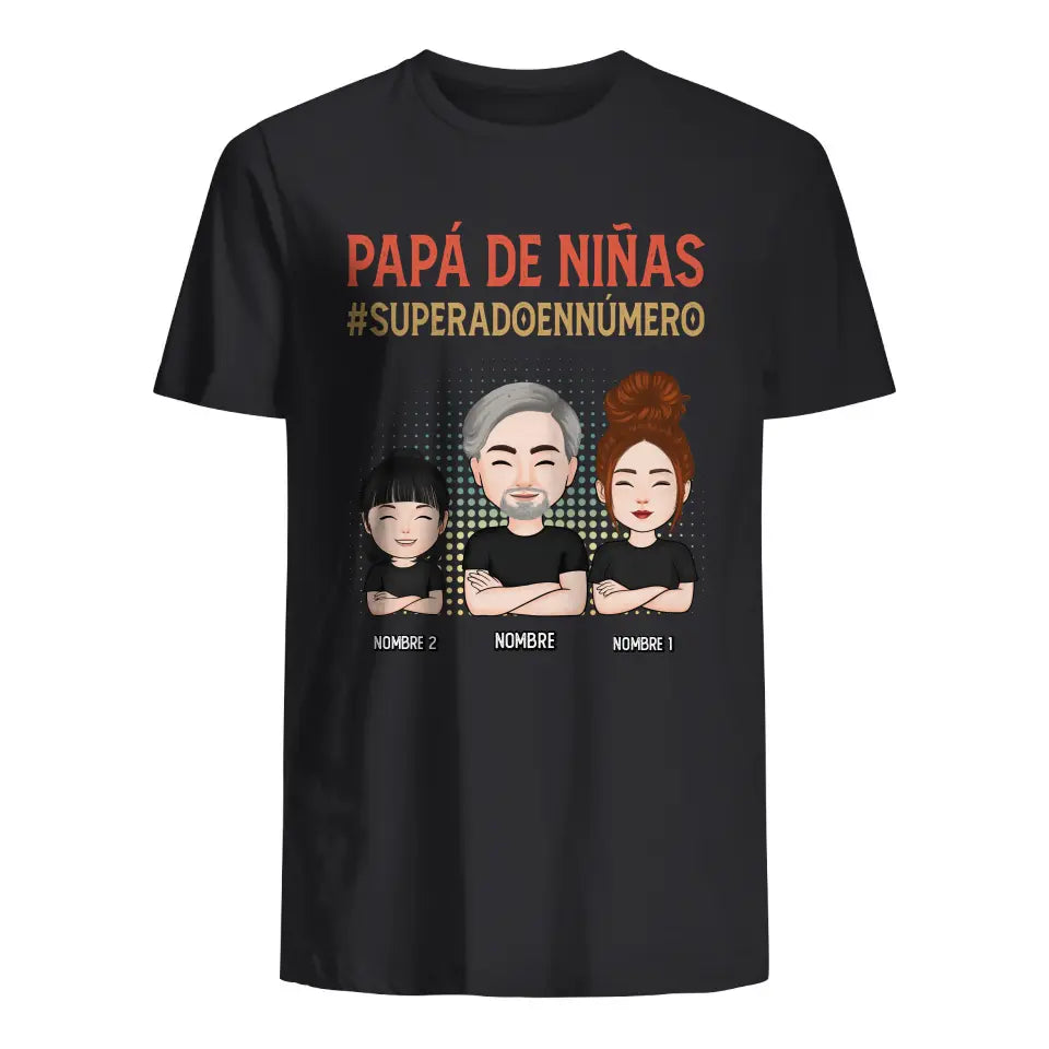 Personalizar Camisetas Para Papá | Papá de niñas
superado en número