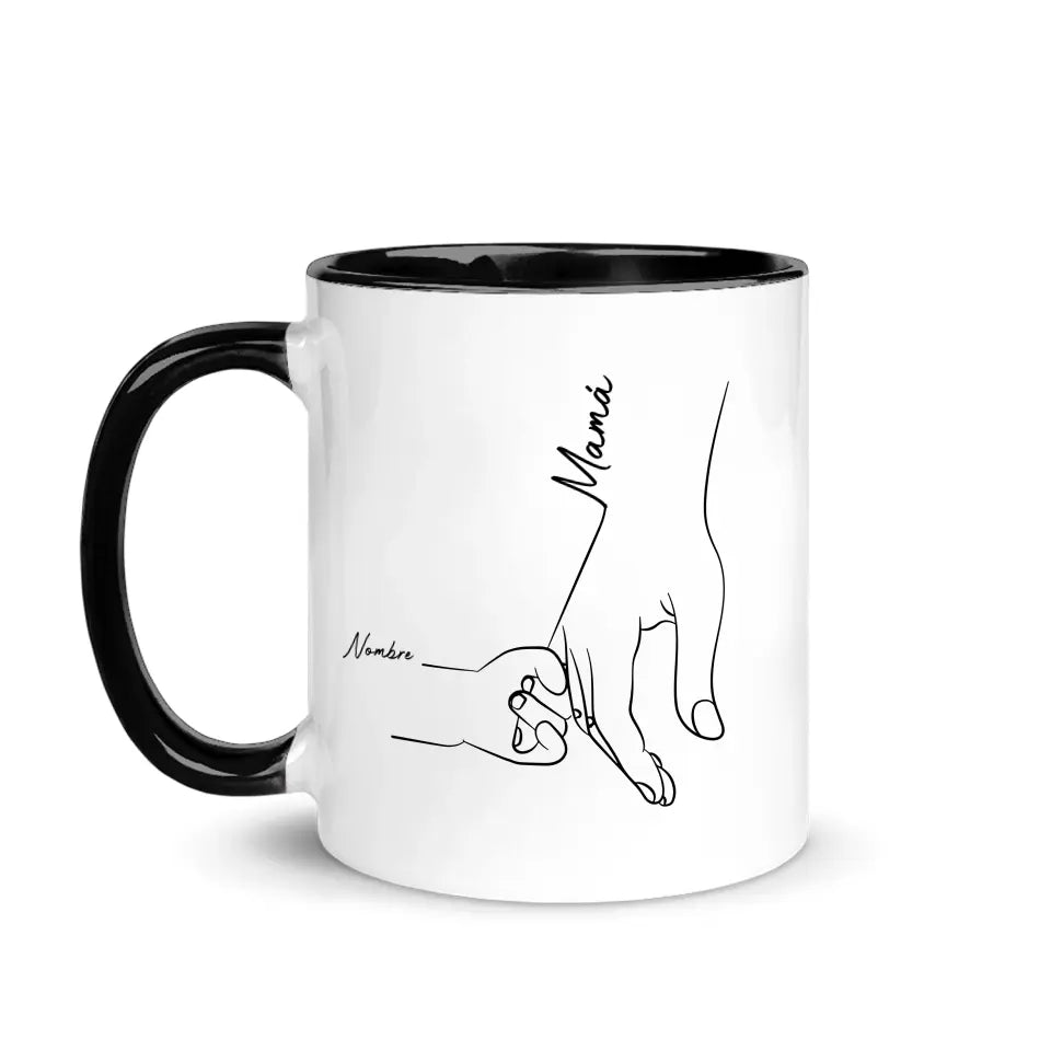 Tasse personnalisée pour maman | Cadeaux personnalisés pour mère | La main de maman et la main de l'enfant 