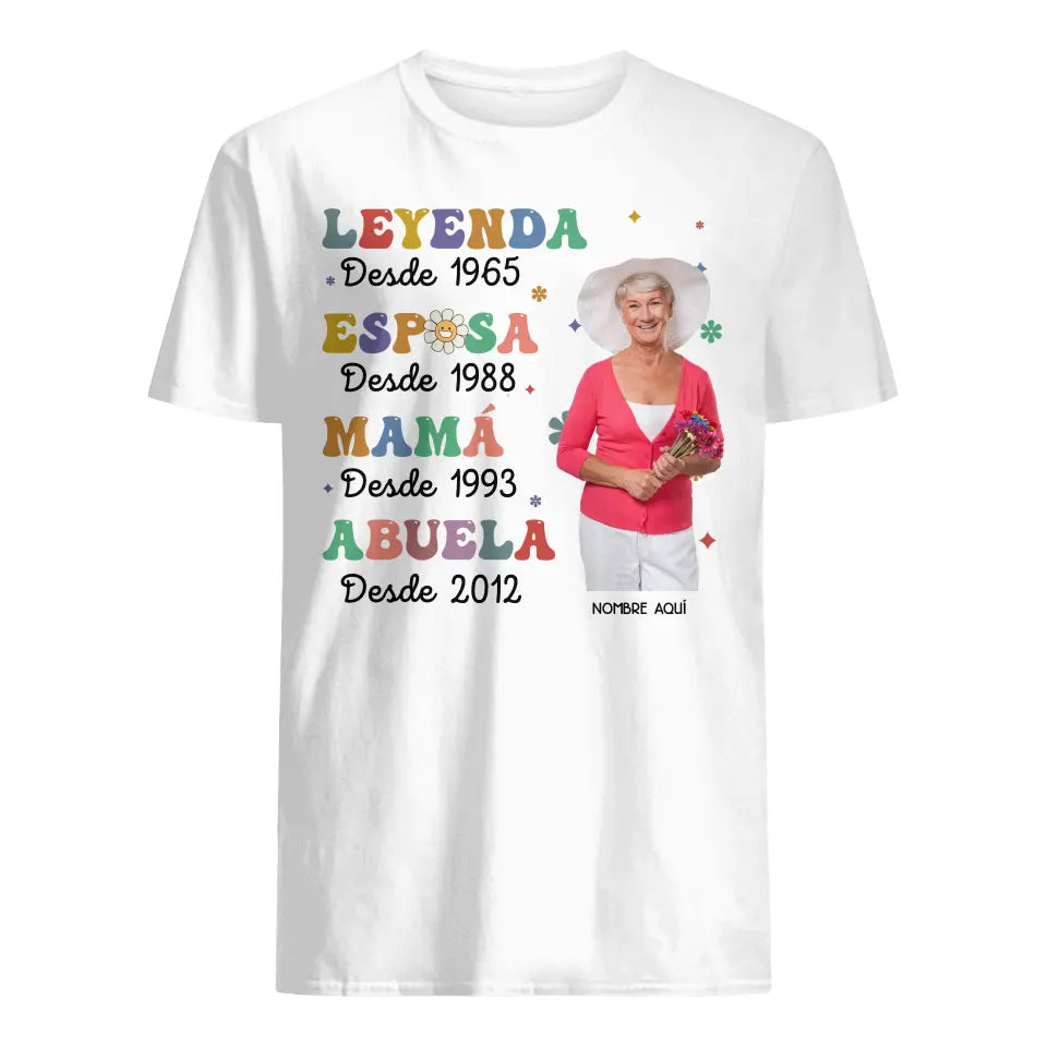 Personalizar Camisetas Para Abuela | Leyenda Esposa Mamá Abuela foto