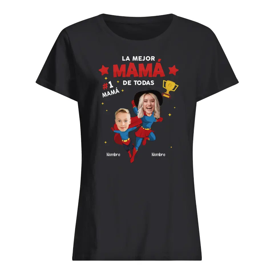 Personalizar Camiseta Para Mamá Recorte de cara personalizado | La mejor mamá de todas