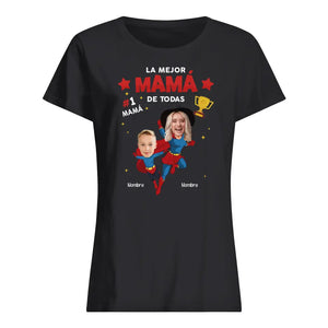 Personalizar Camiseta Para Mamá Recorte de cara personalizado | La mejor mamá de todas