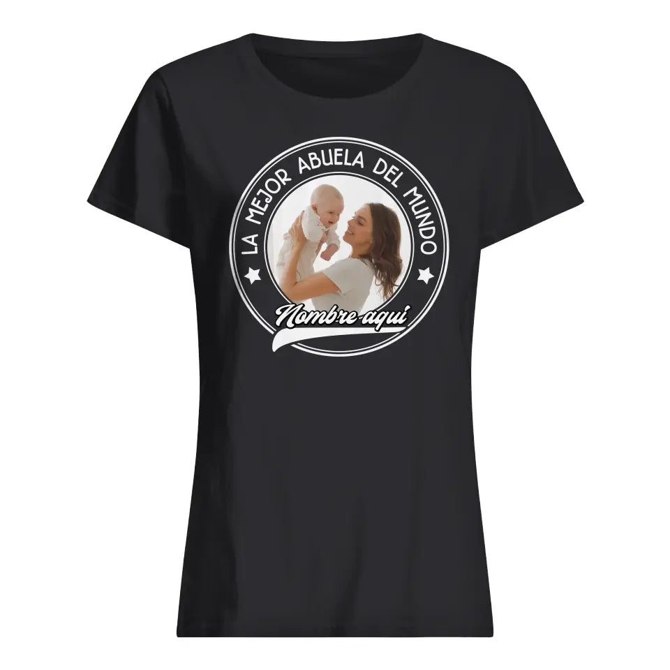 T-shirt con foto personalizzata per la nonna | La migliore mamma/nonna del mondo