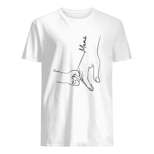 Personnalisez des T-shirts pour maman | Cadeaux personnalisés pour mère | Mains enfants maman