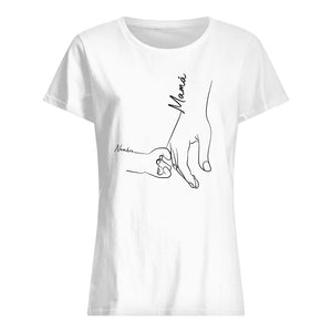 Personnalisez des T-shirts pour maman | Cadeaux personnalisés pour mère | Mains enfants maman