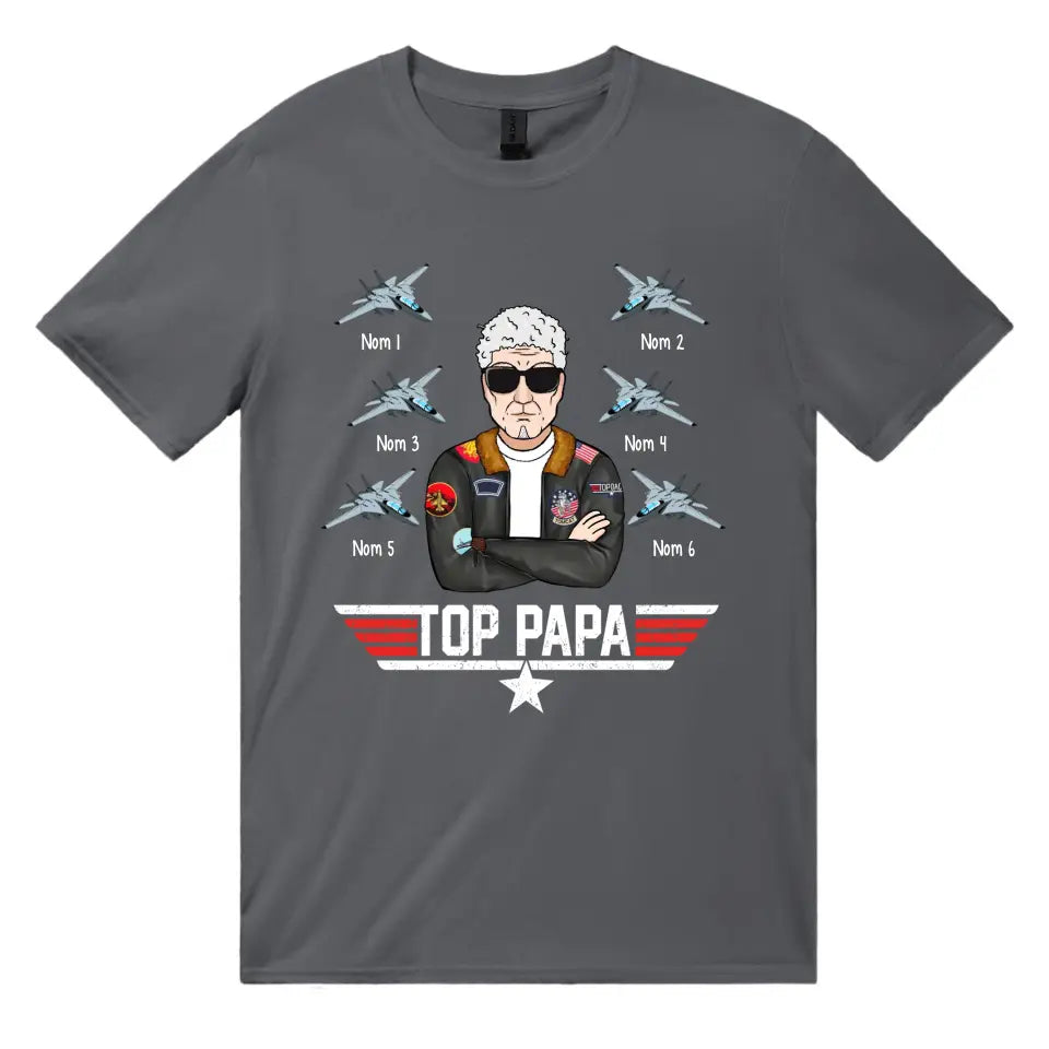 Tshirt personnalisé pour Papa | Top Papa gris